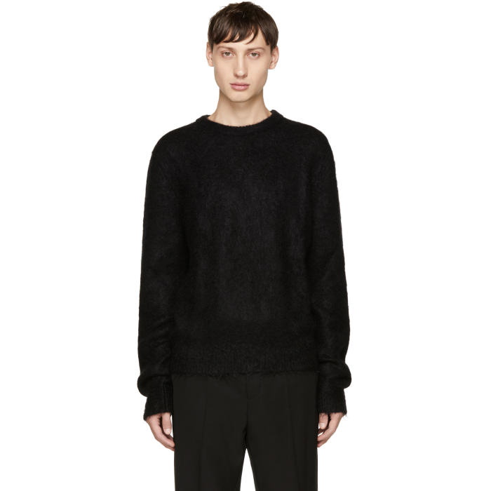 Photo: Saint Laurent Black Mohair Crewneck Sweater 