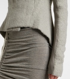 Rick Owens Asymmetric alpaca and wool-blend jacket