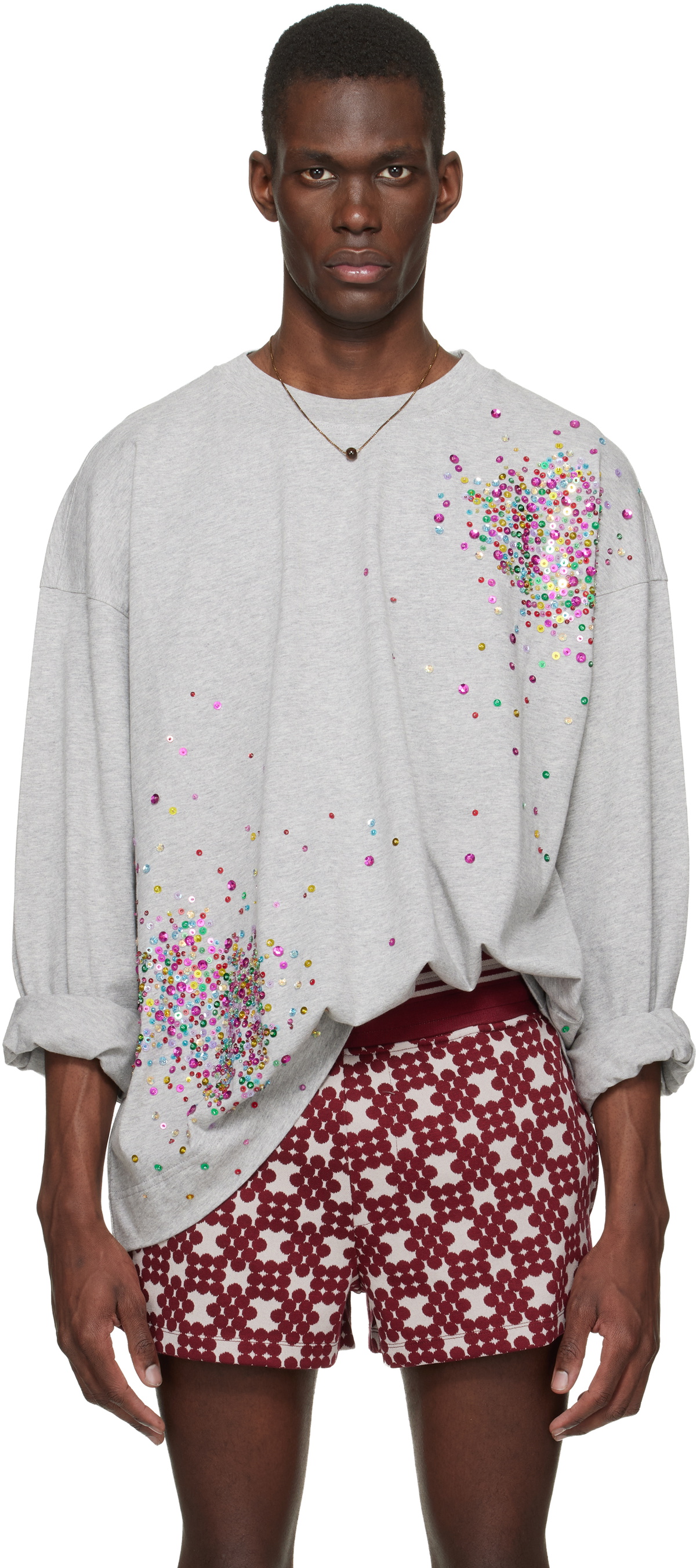Dries Van Noten Beige & Black Layered Long Sleeve T-Shirt Dries