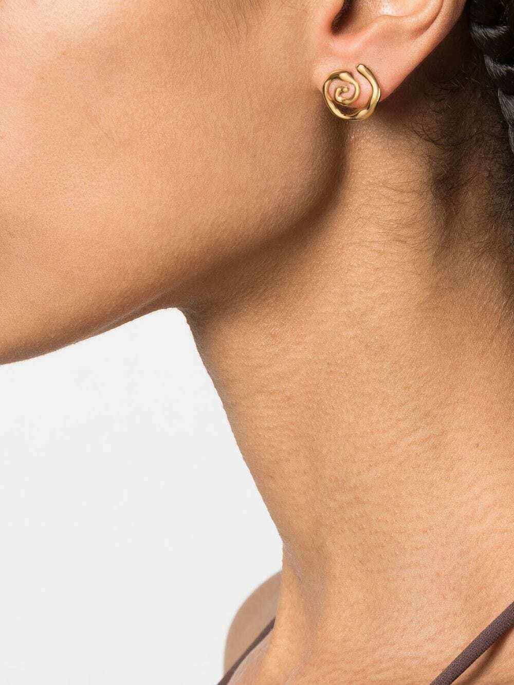 Jacquemus Les Creoles Rond Carré asymmetric hoop earrings - Gold