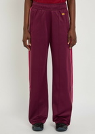 Wales Bonner Mantra Panelled Satin-jersey Track Pants Burgundy