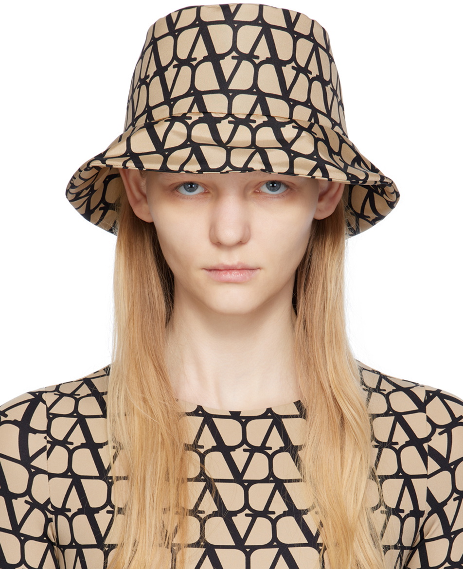 Valentino Garavani Beige Toile Iconographe Bucket Hat Valentino Garavani