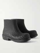 Bottega Veneta - Fireman Intrecciato Rubber Boots - Black