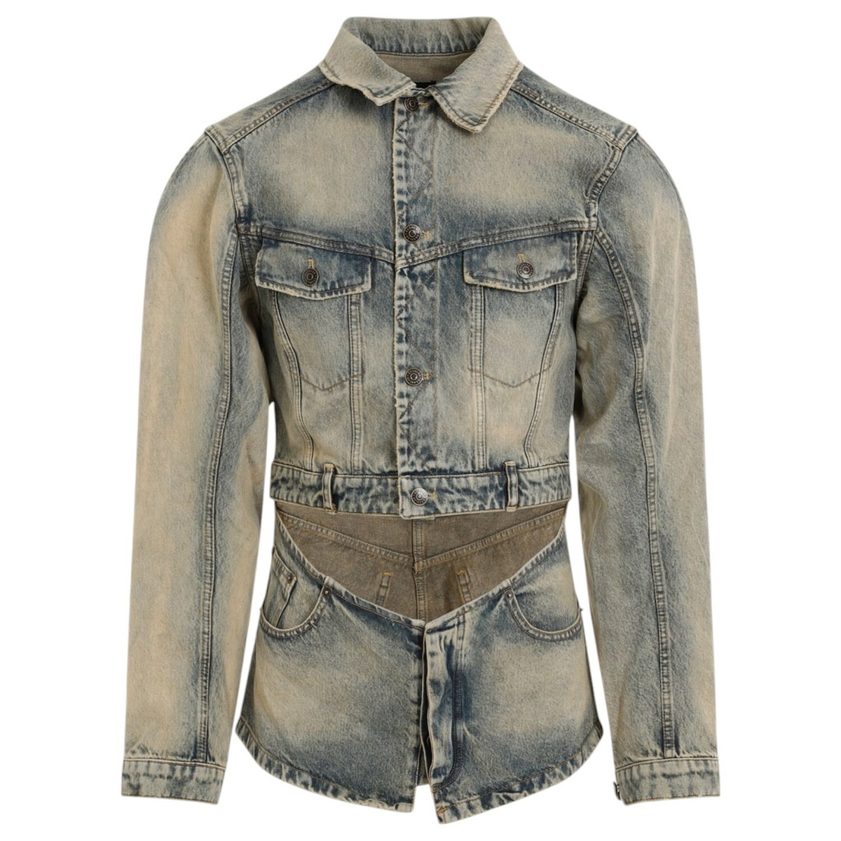 EGONlab Blue Wrapped Denim Jacket EGONlab