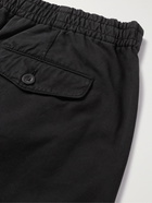 MR P. - Dock Garment-Dyed Cotton-Twill Elasticated Shorts - Black