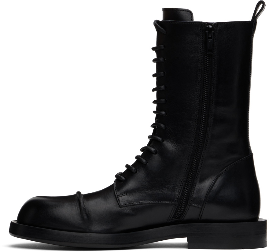 Ann Demeulemeester Black Gillian Pintuck Combat Boots