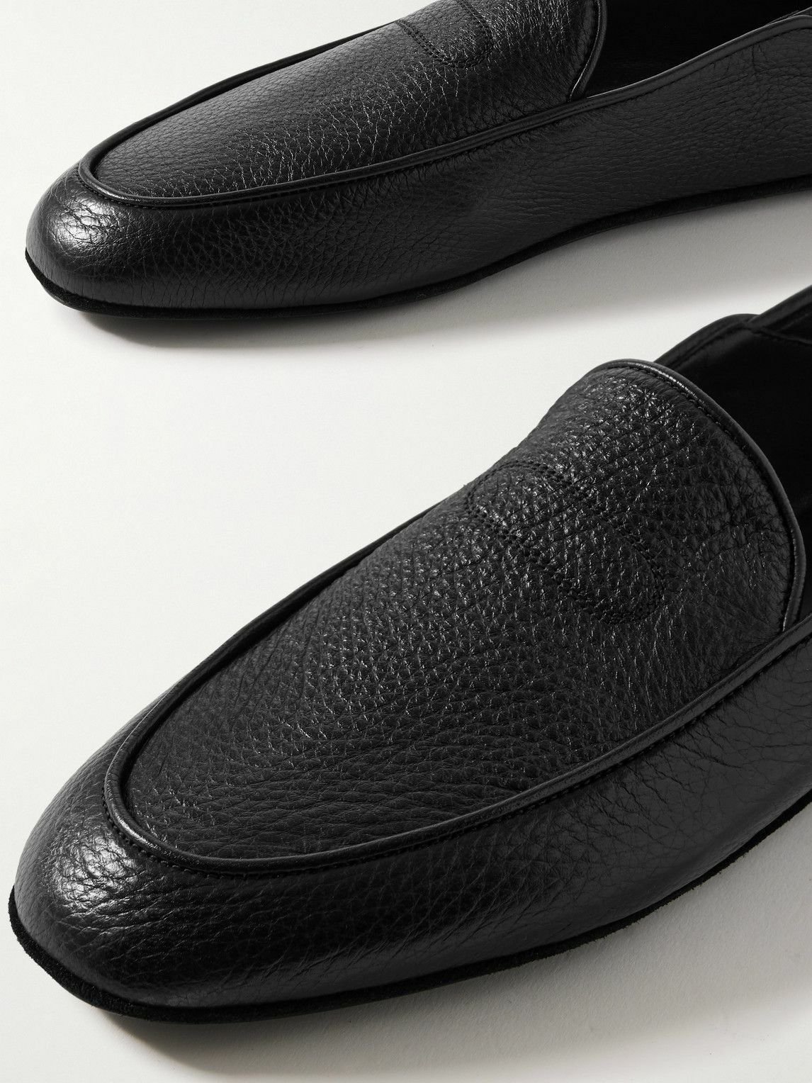 John Lobb - Kingston II Collapsible-Heel Full-Grain Leather Slippers - Black