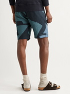 FOLK - Assembly Printed Linen Drawstring Cargo Shorts - Blue - 1