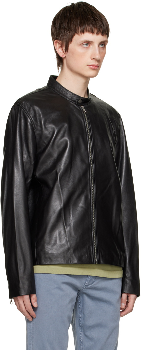 rag & bone Black Archive Café Racer Leather Jacket Rag and Bone