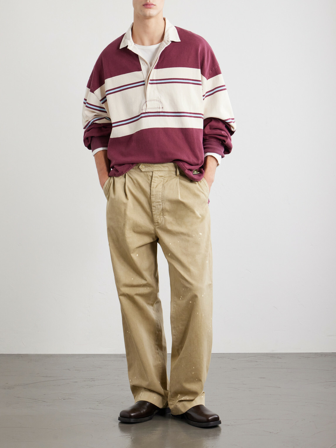 KAPITAL - BIG Striped Cotton-Jersey Polo Shirt - Red