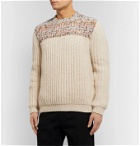 Berluti - Leather-Woven Wool Sweater - Neutrals