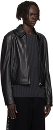 Acne Studios Black Belted Leather Jacket
