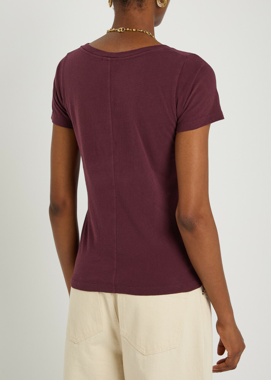 American Vintage Gamipy Cotton T-shirt Burgundy