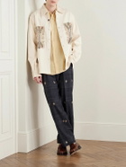 Kartik Research - Straight-Leg Pleated Embroidered Silk Trousers - Gray