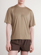 Portal - Lateral Peak Logo-Print Recycled-Jersey T-Shirt - Brown