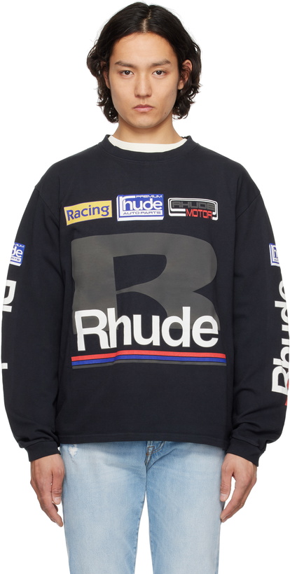 Photo: Rhude Black Petrol Patch Long Sleeve T-shirt