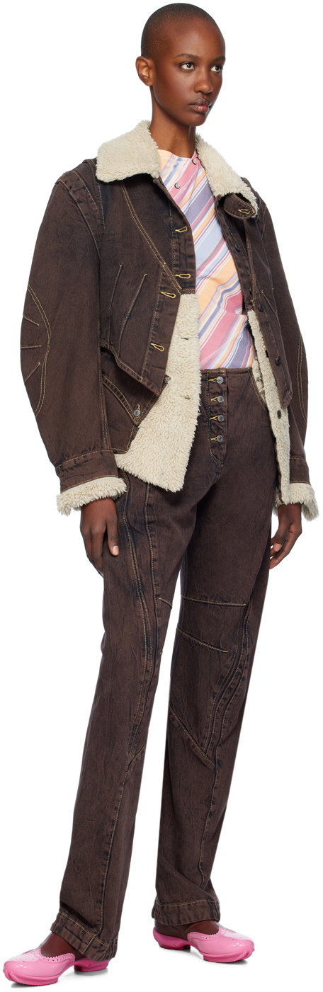 Kiko Kostadinov Brown Paneled Levi's Edition Jeans