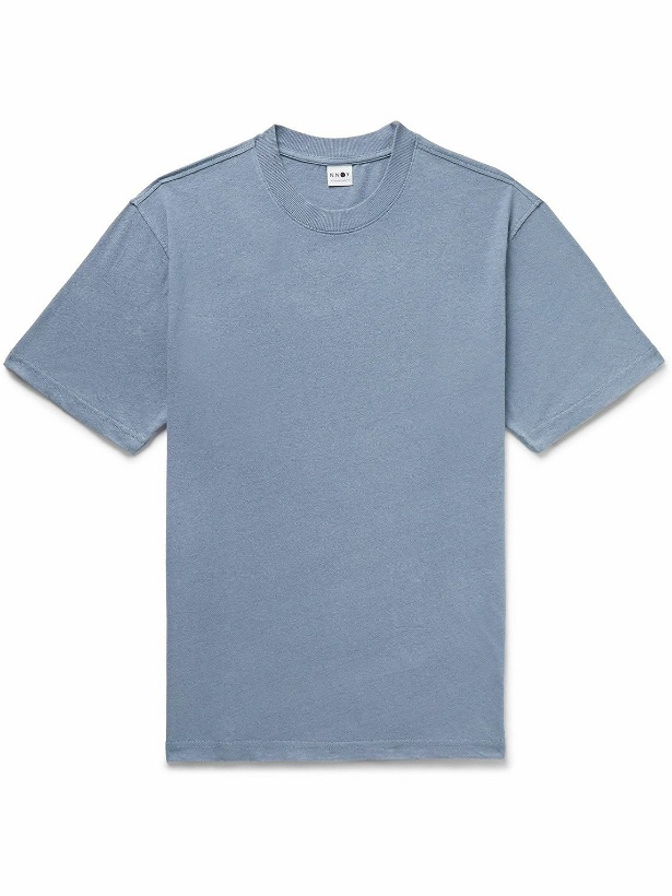 Photo: NN07 - Adam 3266 Slub Linen and Cotton-Blend Jersey T-Shirt - Blue