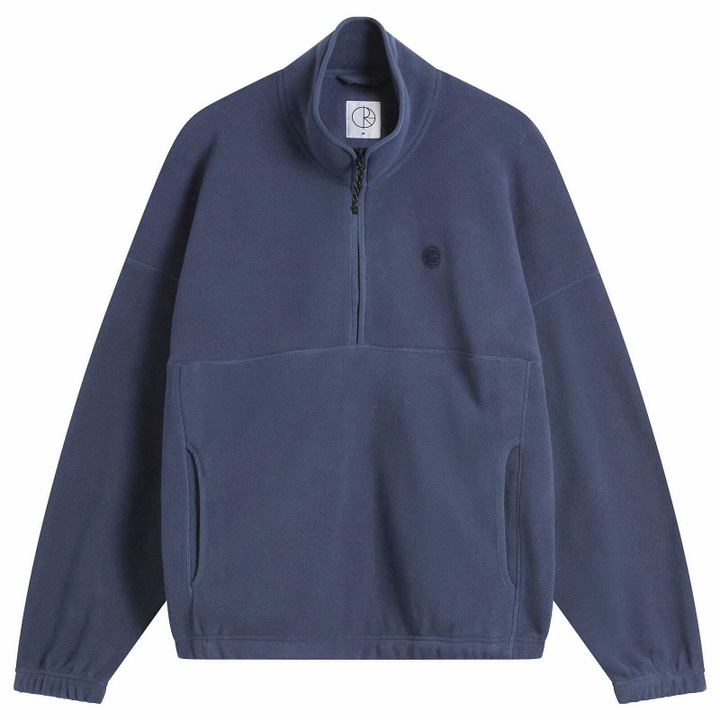 Photo: Polar Skate Co. Men's Ivan Half Zip Fleece Sweatshirt in Grey Blue