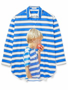 JW Anderson - Boy With Apple Striped Printed Cotton-Poplin Shirt - Blue