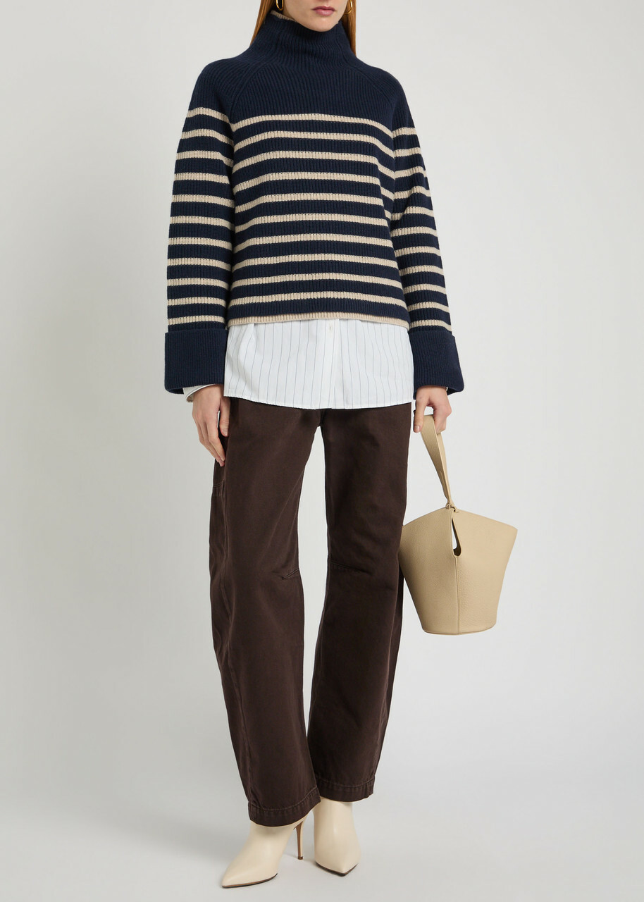 Rag & Bone Ilaria Striped Wool Jumper Navy