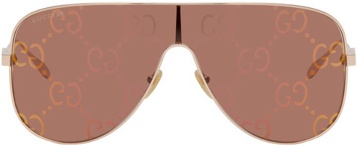 Photo: Gucci Rose Gold Mask Sunglasses