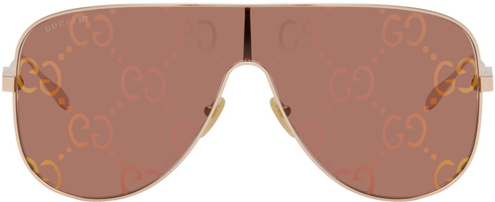 Photo: Gucci Rose Gold Mask Sunglasses