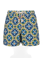 MC2 Saint Barth Man Lightweight Fabric Swim-shorts Lighting 70 With Majolica Print
