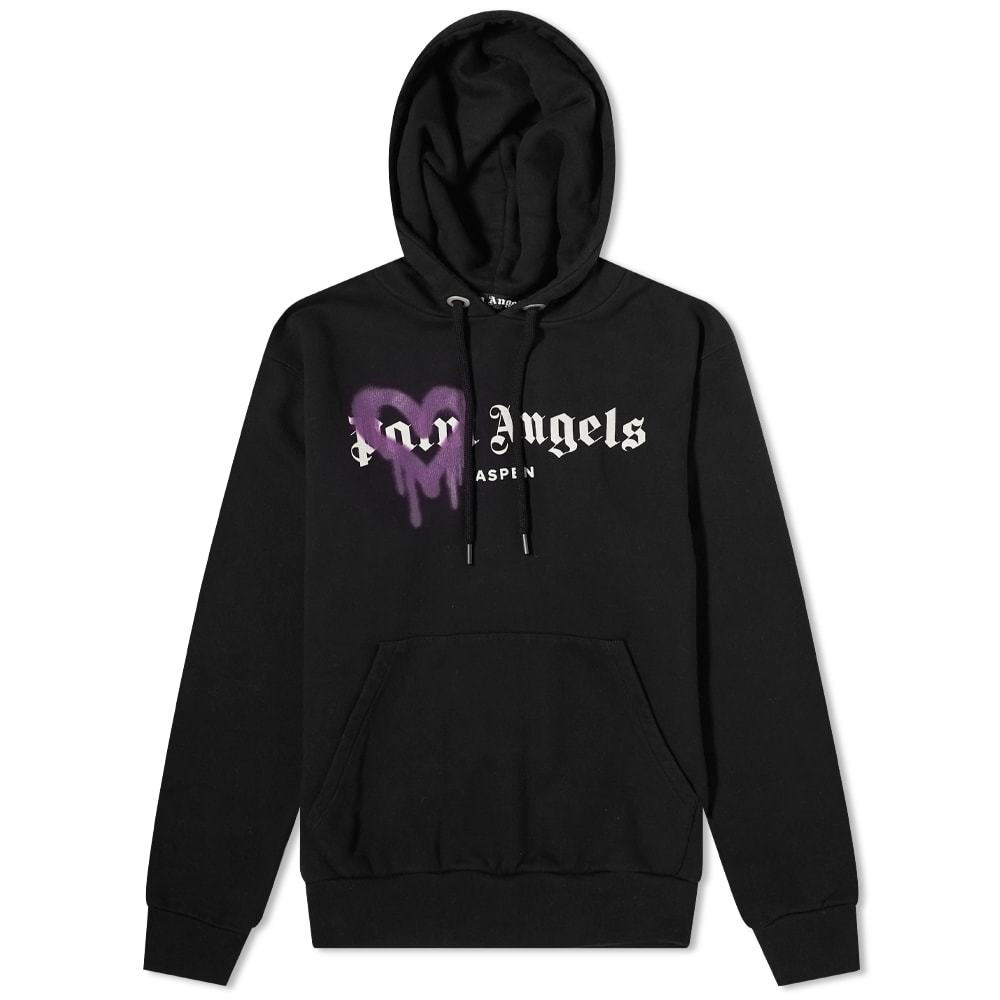 Palm Angels Spray Heart Hoodie 'Black Red Green' – The Gallery