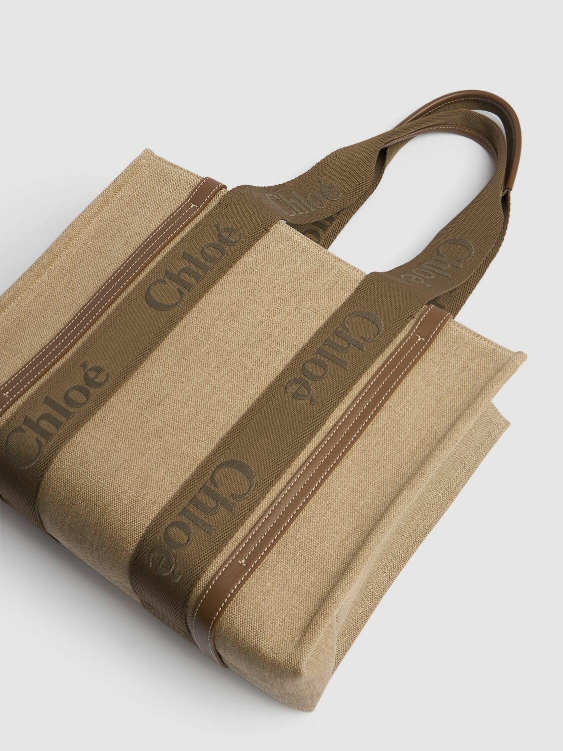 CHLOÉ Woody Linen Tote Bag