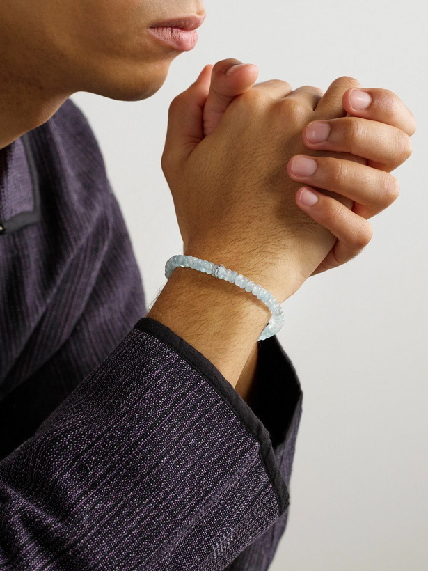 Photo: Sydney Evan - 14-Karat White Gold, Diamond and Aquamarine Bracelet