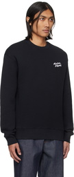 Maison Kitsuné Black Handwriting Sweatshirt