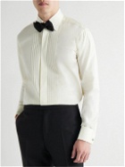 Favourbrook - Pleated Double-Cuff Cotton-Poplin Tuxedo Shirt - Neutrals