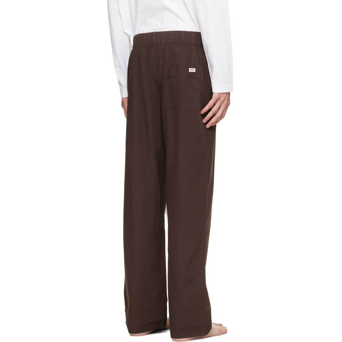 Tekla Brown Poplin Pyjama Pants