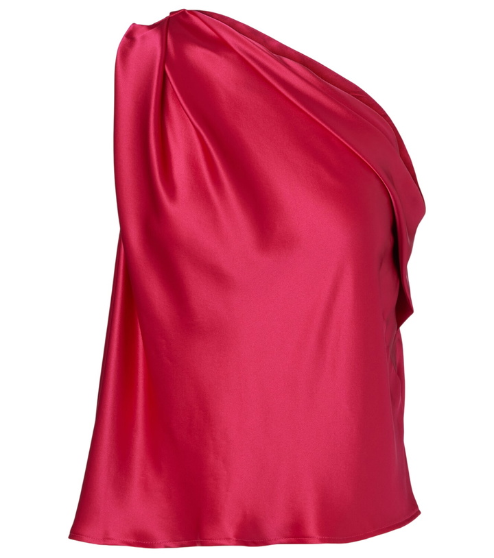 Photo: The Sei One-shoulder draped silk satin top