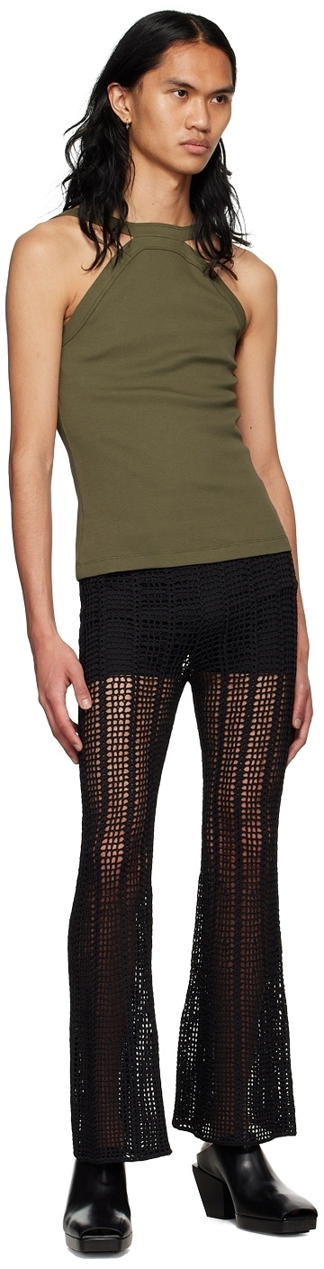 Dion Lee Khaki Cotton Tank Top