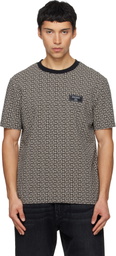 Balmain Black & Beige Monogram Jacquard T-shirt