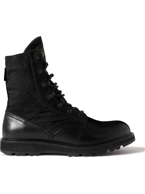 Photo: Belstaff - Strorm Leather and Webbing-Trimmed CORDURA Boots - Black