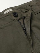C.P. Company - Straight-Leg Logo-Appliquéd Cotton-Blend Cargo Trousers - Green