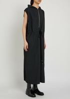 Studio Nicholson Hooded Drawstring Midi Dress Dark Purple