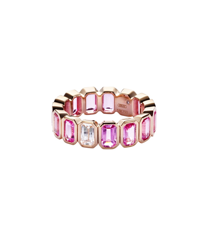 Photo: Shay Jewelry 18kt rose gold ring with pink sapphires and diamond