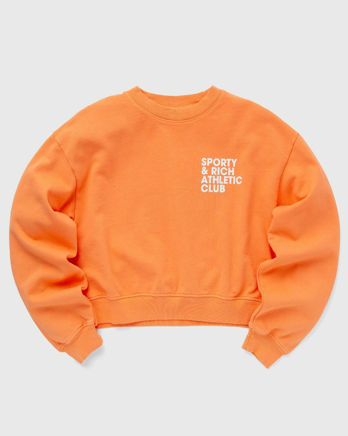 Sporty & Rich Exercise Often Cropped Crewneck Orange Sweatshirts 
