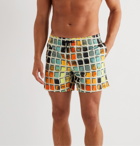 Ermenegildo Zegna - Slim-Fit Mid-Length Printed Swim Shorts - Yellow