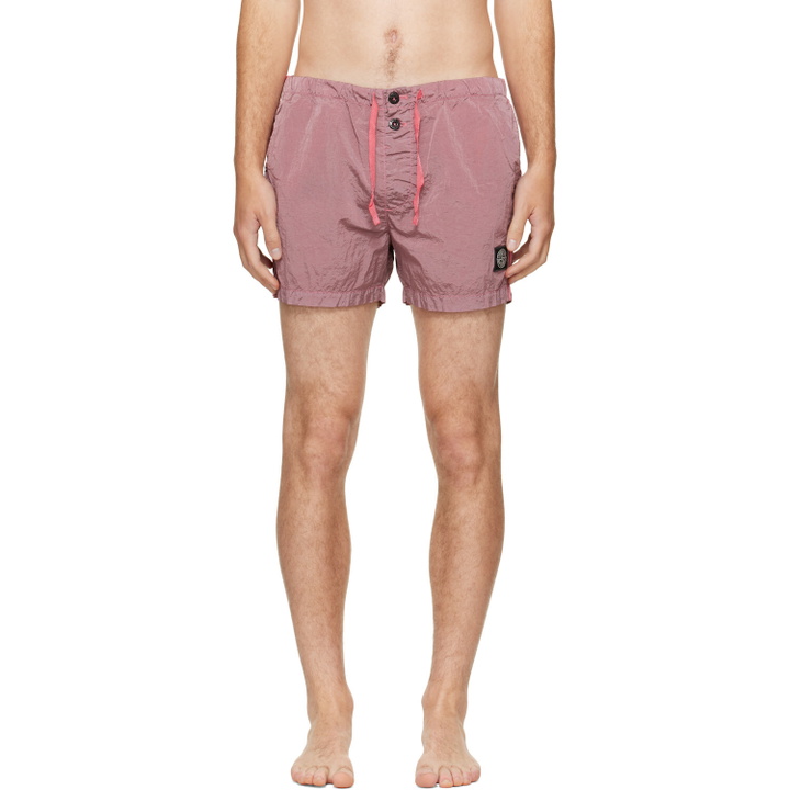 Photo: Stone Island Pink B100003 Nylon Metal Econyl Swim Shorts