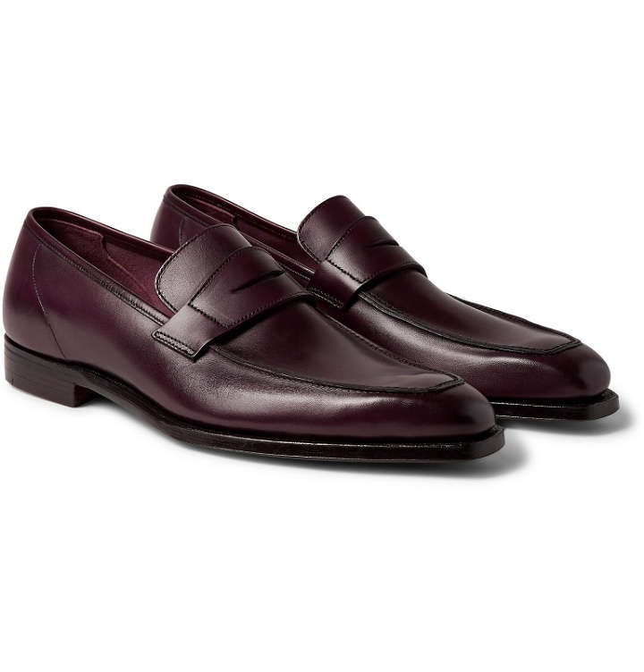 Photo: George Cleverley - George Full-Grain Leather Penny Loafers - Burgundy