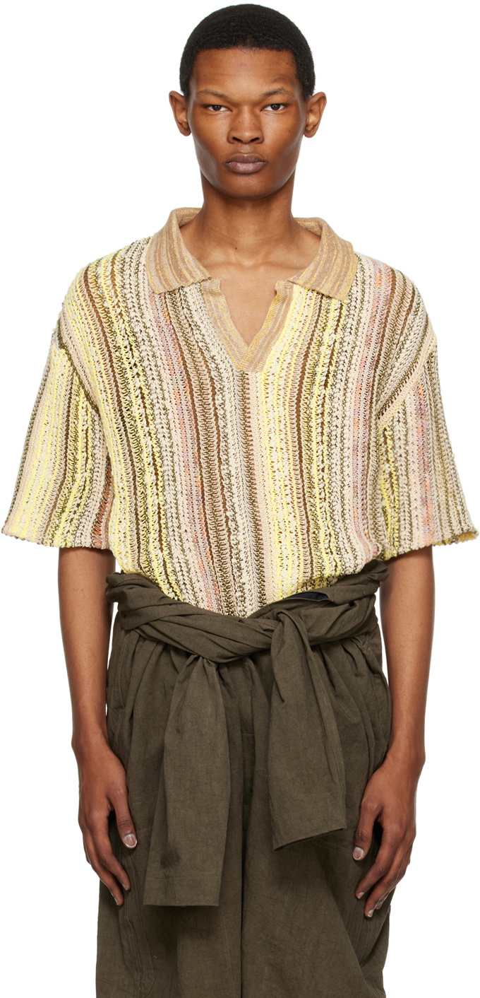 VITELLI Beige Open Placket Polo