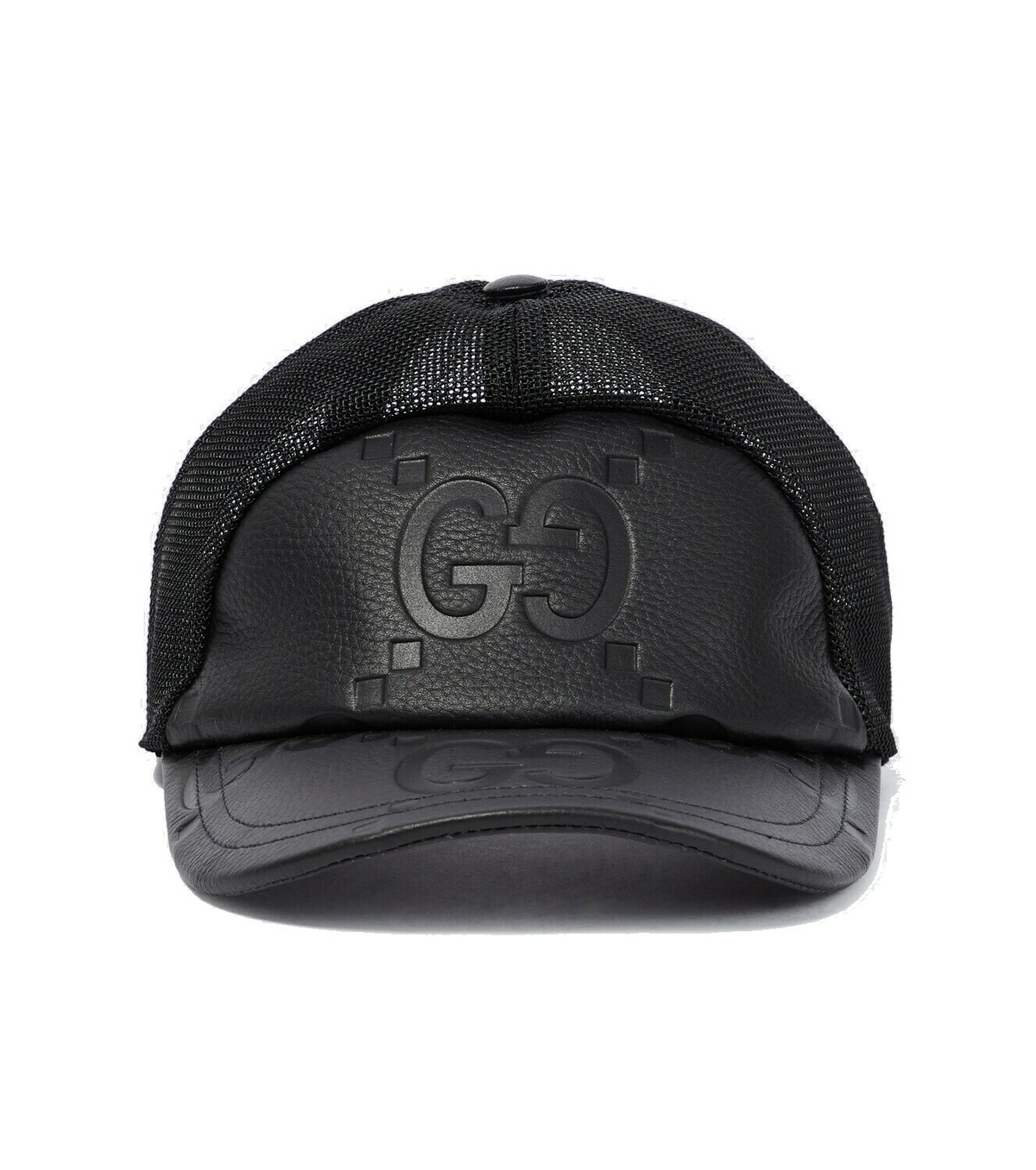 Gucci Jumbo GG leather and mesh baseball cap Gucci