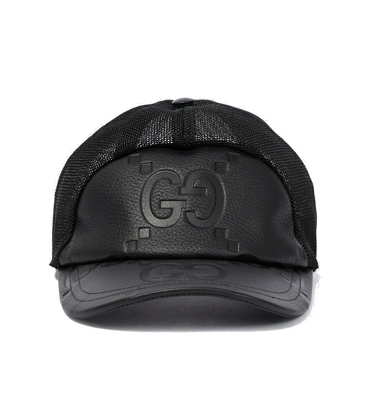 Photo: Gucci Jumbo GG leather and mesh baseball cap