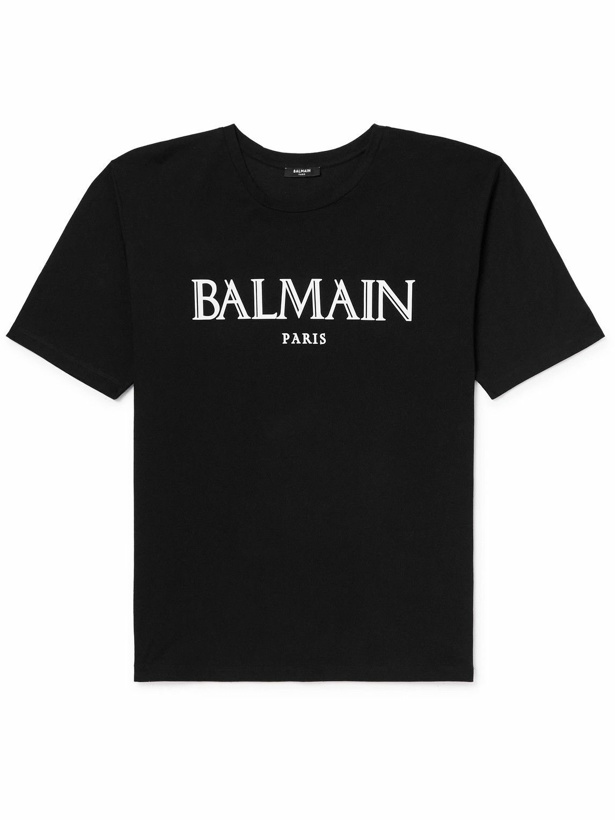 Photo: Balmain - Logo-Appliquéd Cotton-Jersey T-Shirt - Black