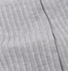 Ermenegildo Zegna - Ribbed Cotton-Blend Socks - Gray